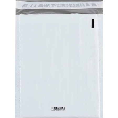 Global Industrial #1 Bubble Lined Poly Mailers, 7-1/4W x 12L, White, 100PK 412519